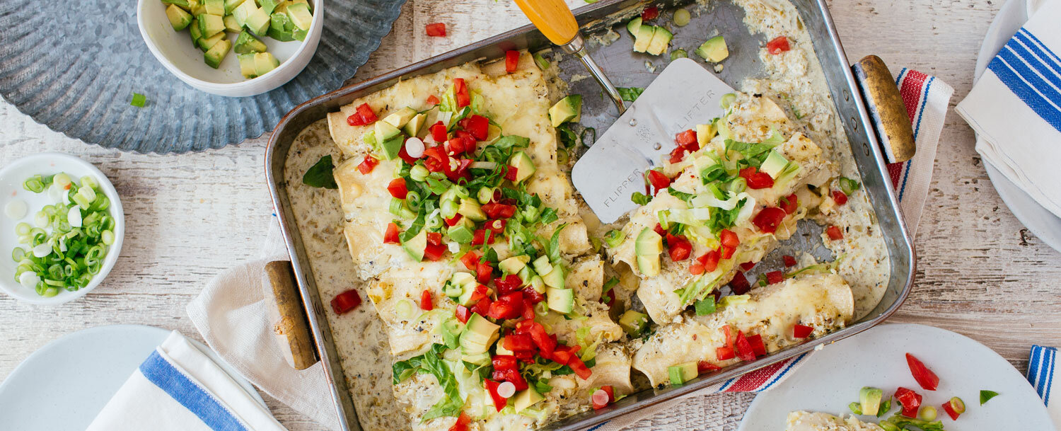 Recipes - Easy Cheesy Chicken Enchiladas - Applegate