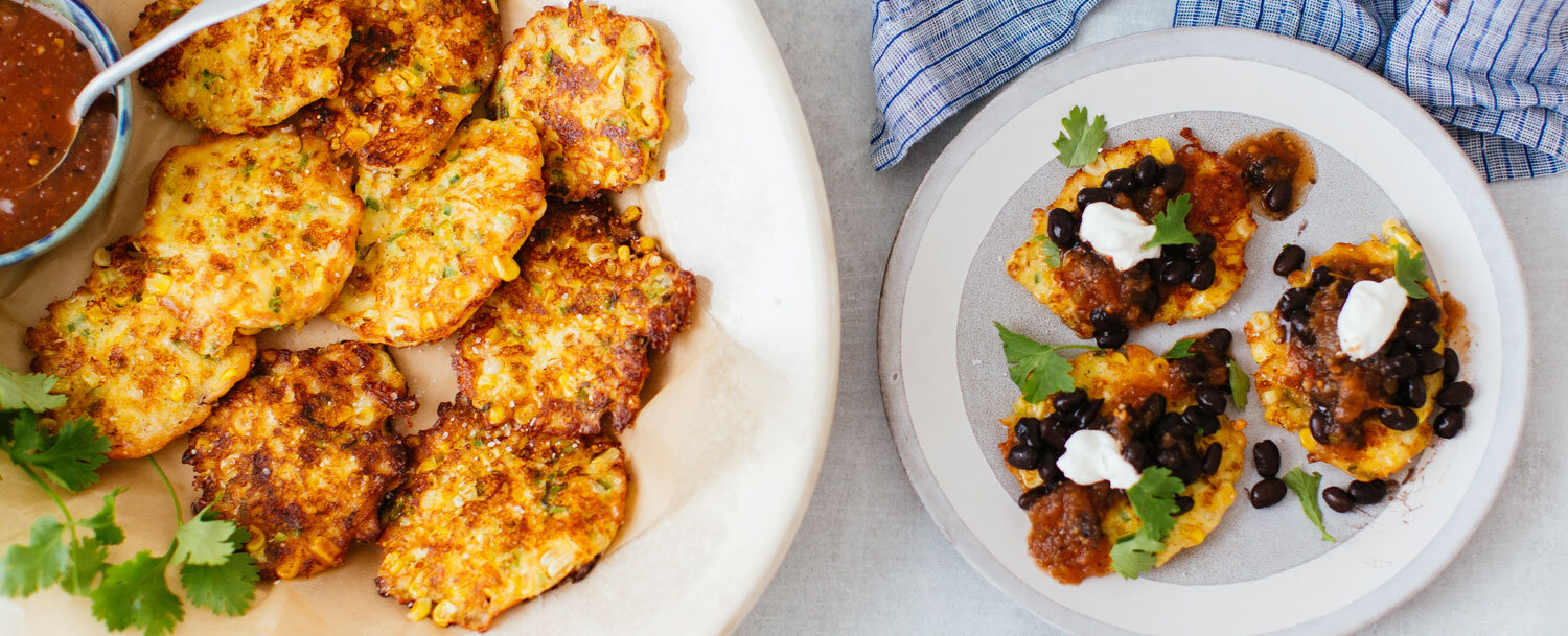 Recipes - Cheesy Corn Fritters - Applegate