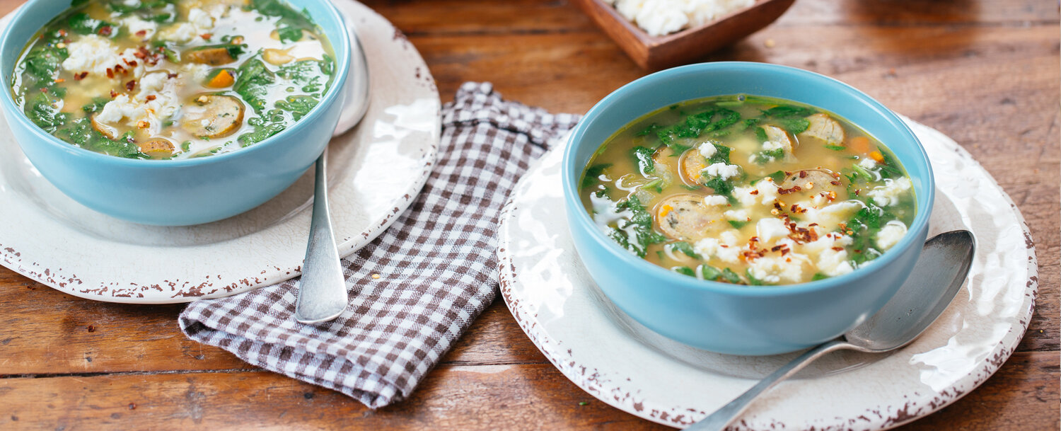 Recipes - Beans, Greens and Sausage Soup - Applegate