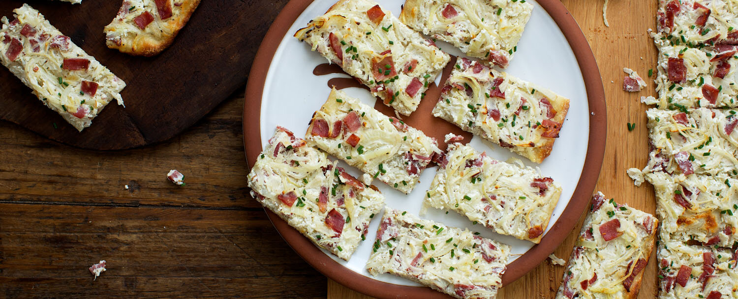 Recipes - Alsatian Bacon and Onion Tart - Applegate