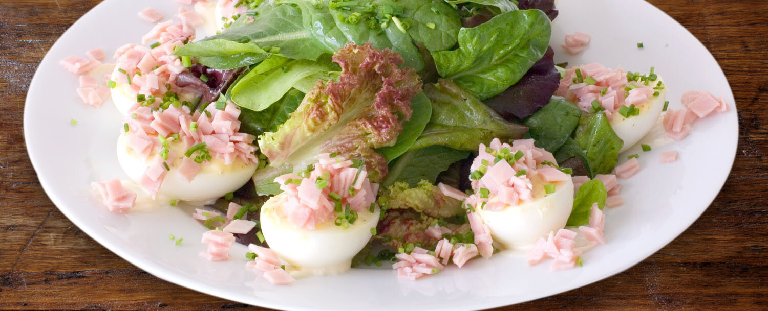 Recipes - Little Lettuces with Hard Boiled Eggs & Ham - Applegate