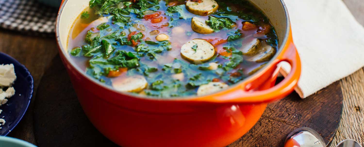 Recipes Chickpea, Kale and Sausage Soup Applegate