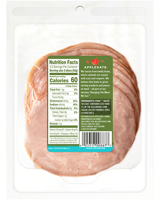 Products Deli Meat Natural Slow Cooked Ham Applegate