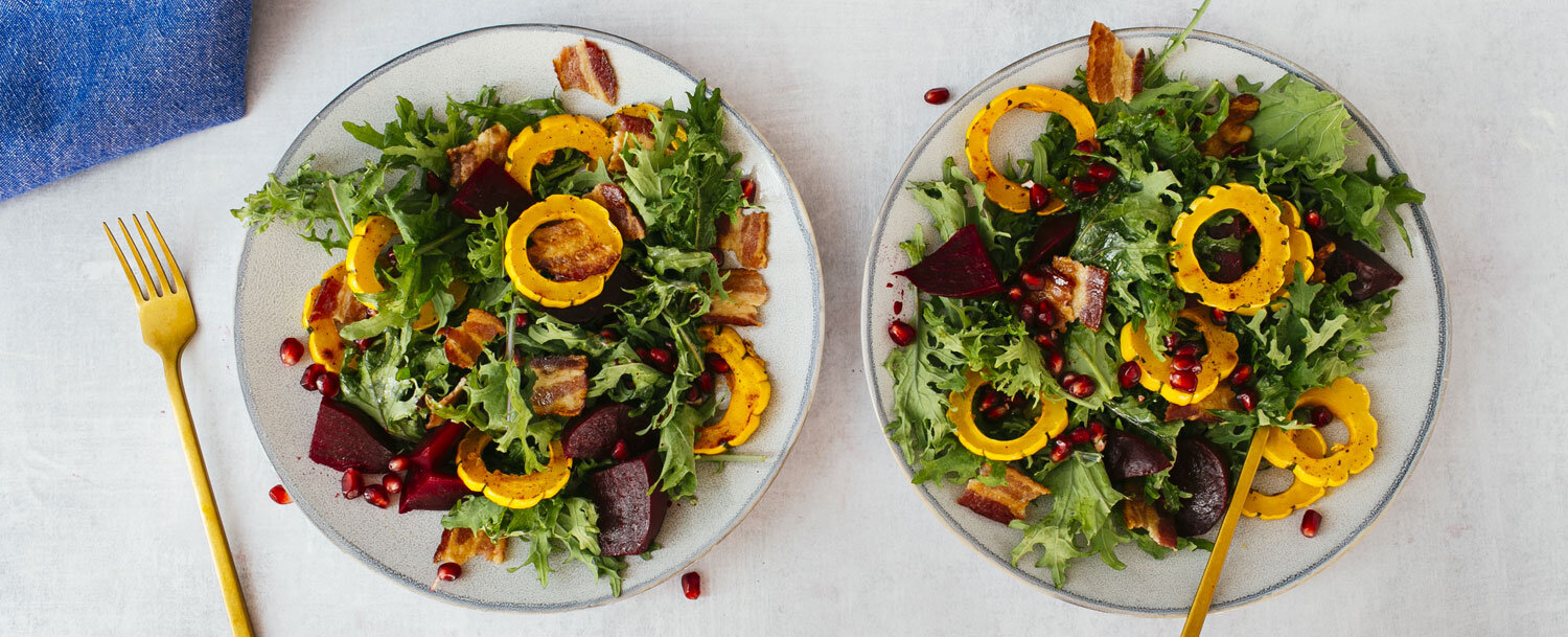 Recipes - Harvest Salad with Warm Bacon Vinaigrette - Applegate