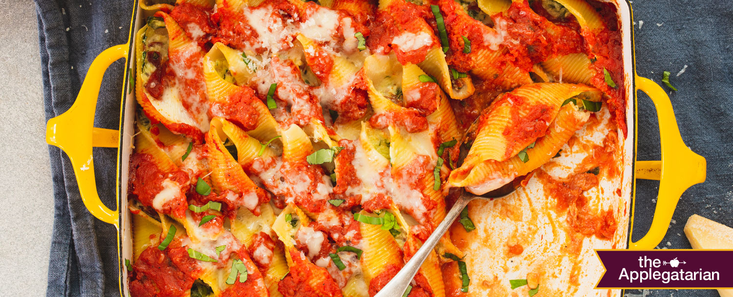 Recipes - Ricotta-Stuffed Shells with Pepperoni and Spinach Recipe - Applegate