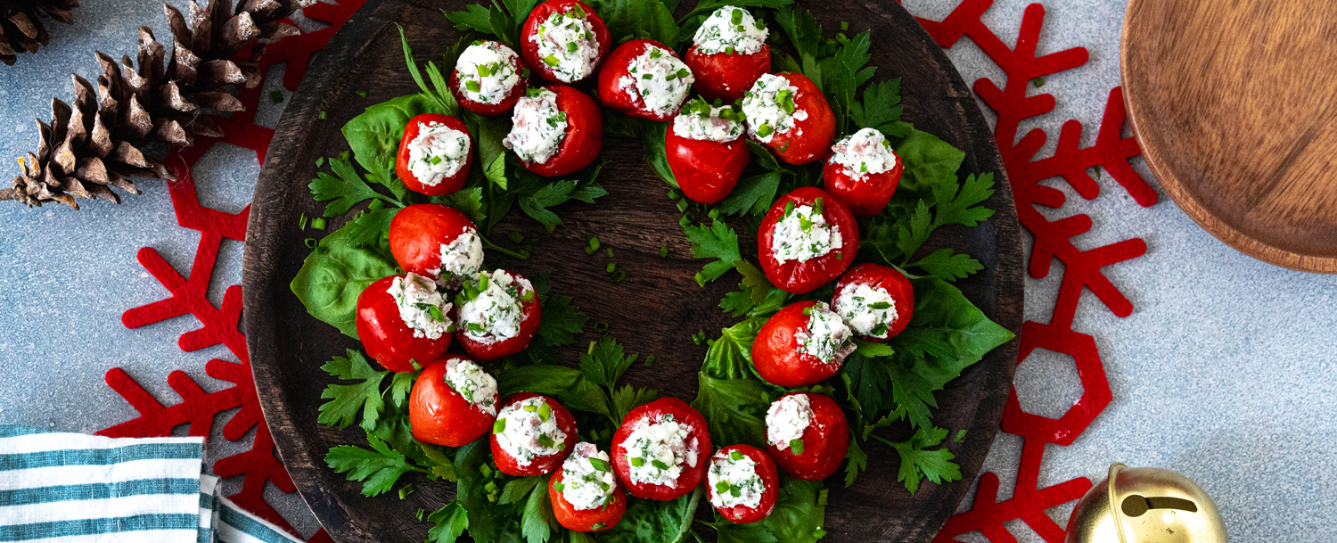 Recipes - Cherry Peppers Stuffed with Herbed Goat Cheese and Salami Recipe - Applegate