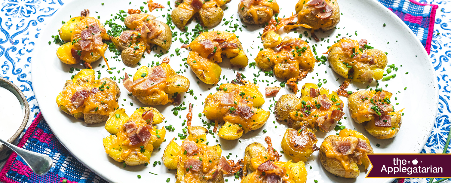 Recipes - Savor the Season with Bacon Cheddar Ranch Smashed Potatoes - The Applegatarian Holiday 202