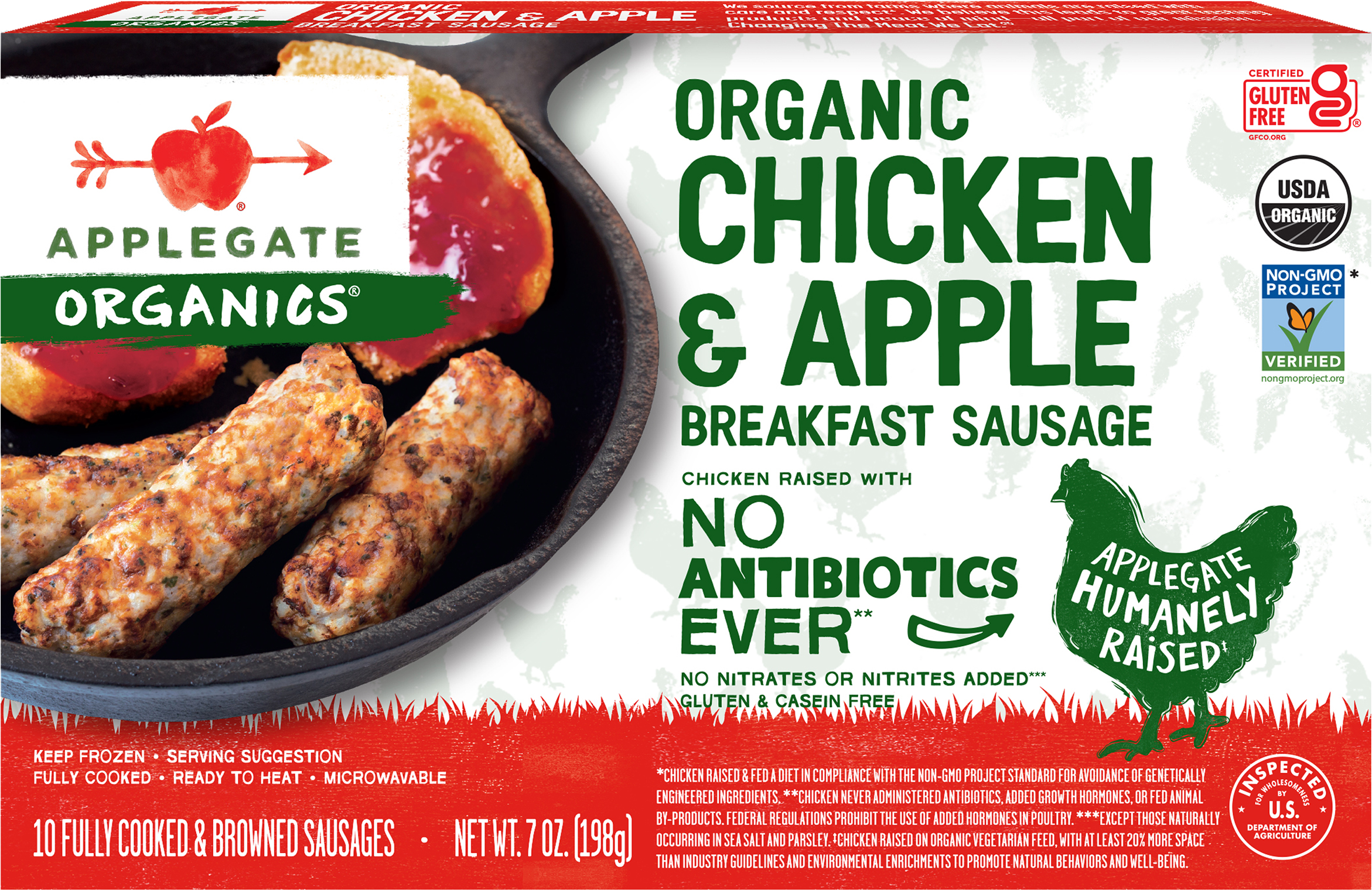 Products - Breakfast Sausage - Organic Chicken and Apple Breakfast Sausage - Applegate